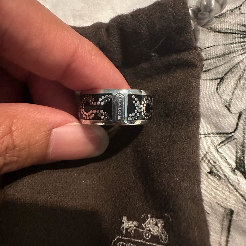 Coach Silver Intricate Jewelry Ring
